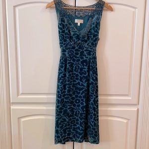 Moulinette Soers Anthropologie marine velvet dress